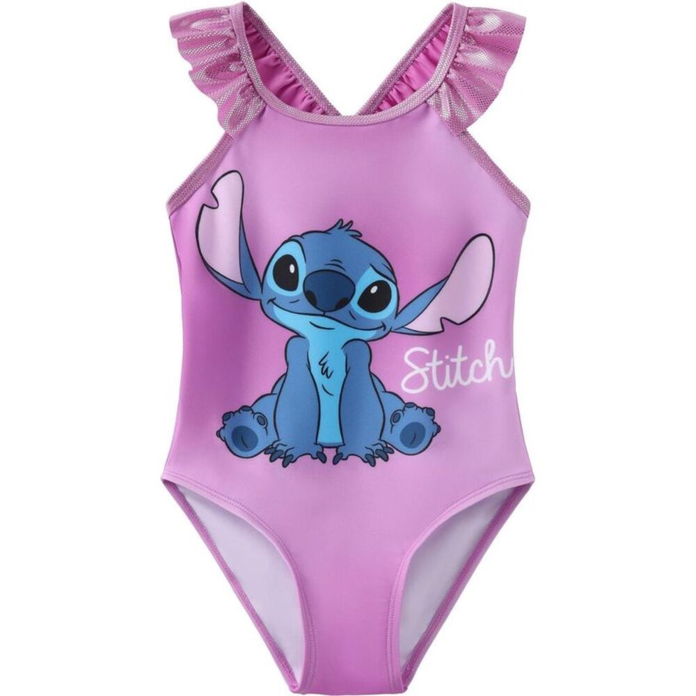 Lilo & Stitch Girls Stitch Printed One Piece Bathing Suit / Purple